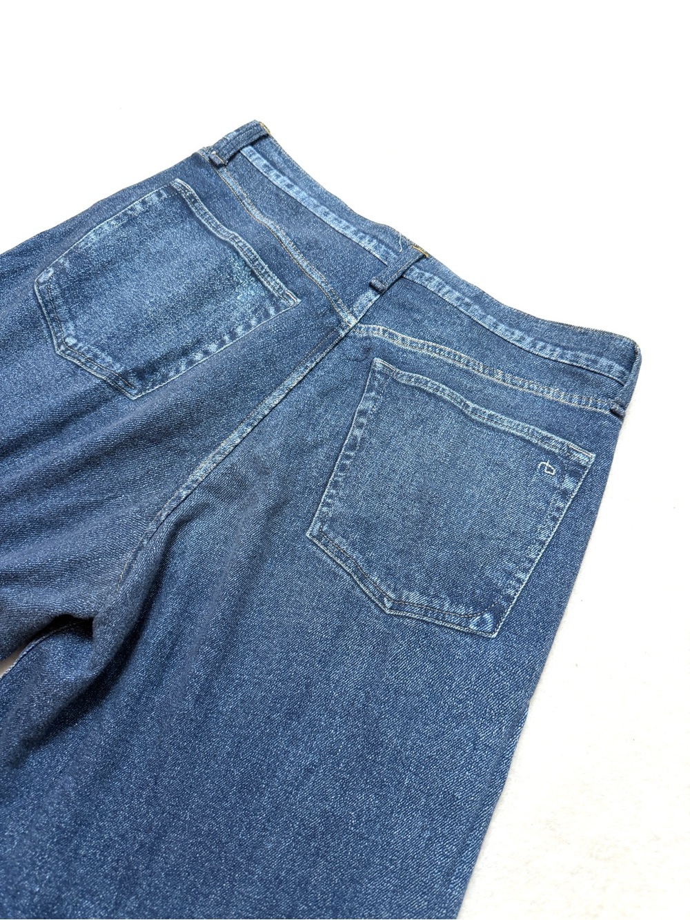 RAG & BONE sz 30 MIRAMAR Sophie Wide Leg Printed Jeans Terry Cotton Venice Ankle - Picture 7 of 9